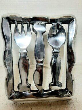 Metal footed Diner Style Cutlery Footed Trivet by Abbott.